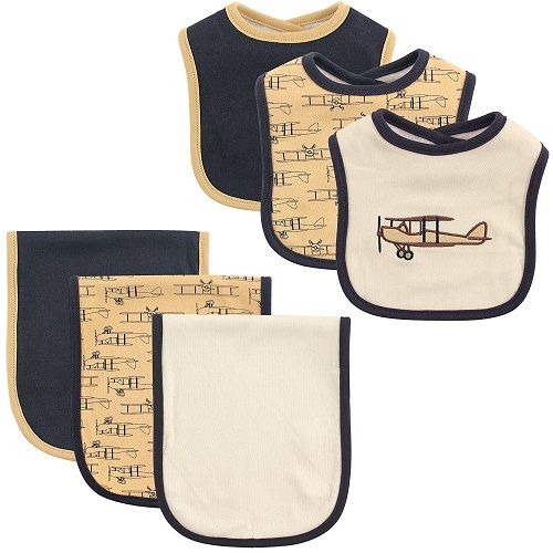 Hudson Baby Baby Bibs & Burp Cloth Set - 6 Piece